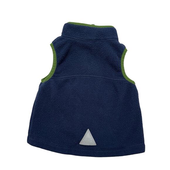 LL BEAN Baby Fleece Vest Blue Green Size 12-18 Months Polyester Zip Pockets - Picture 4 of 5